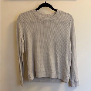 Lucky Brand Cream Textured Long Sleeve Top